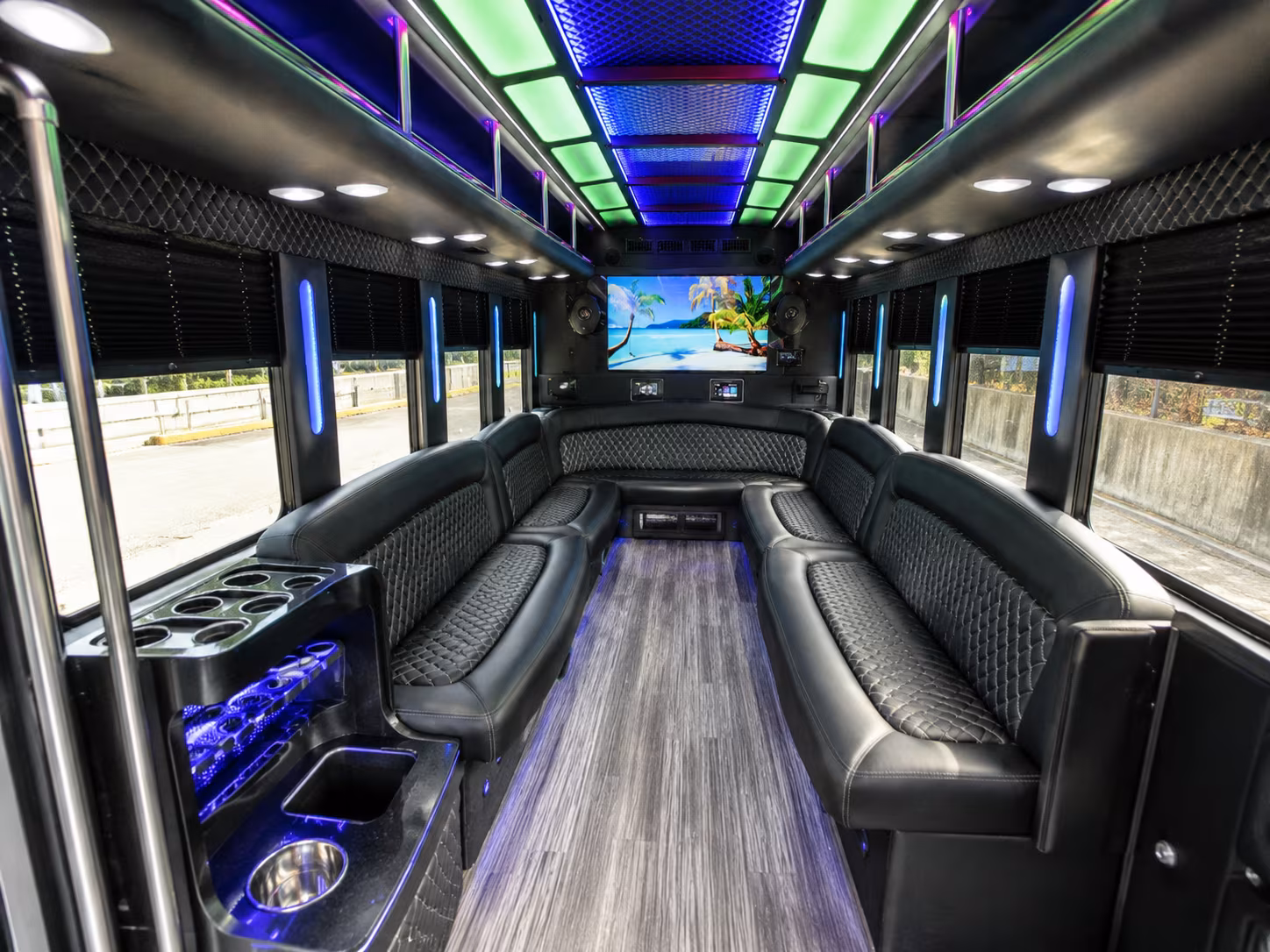 28 Passenger Party Bus Interior