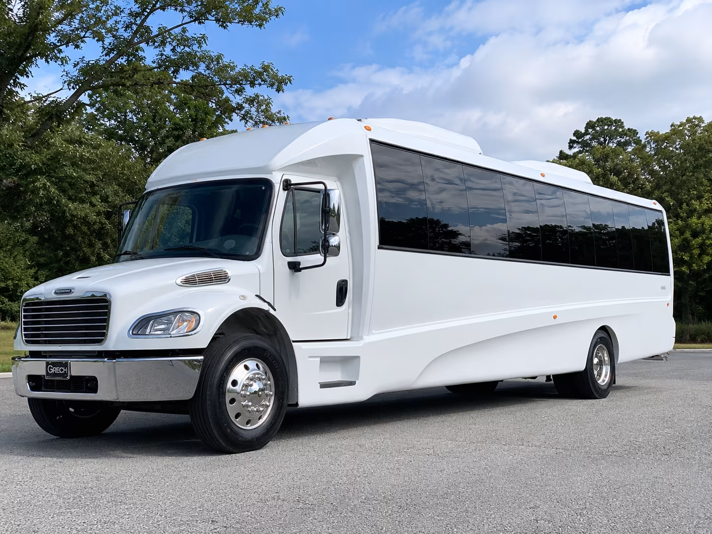 Passenger seating aboard a party bus rental serving Kansas City