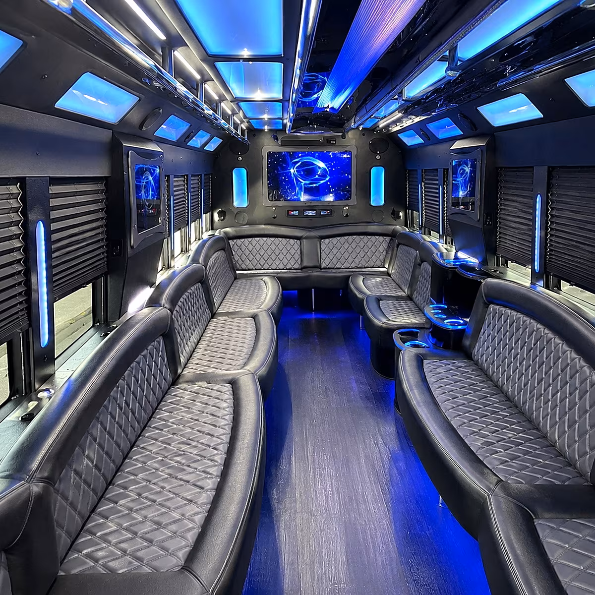Kansas City Sporting Event Transportation party bus interior